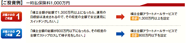 【ご投資例】一時払保険料1,000万円